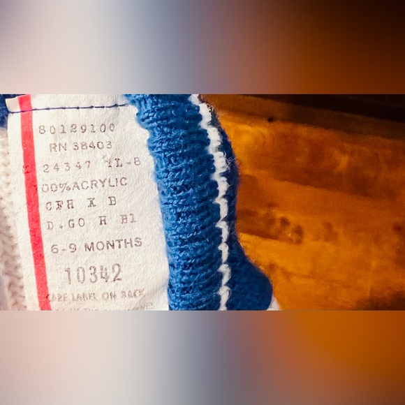 Vintage Football Sweater Number 12  Size 6 - 9 Month Old Baby - Picture 6 of 6